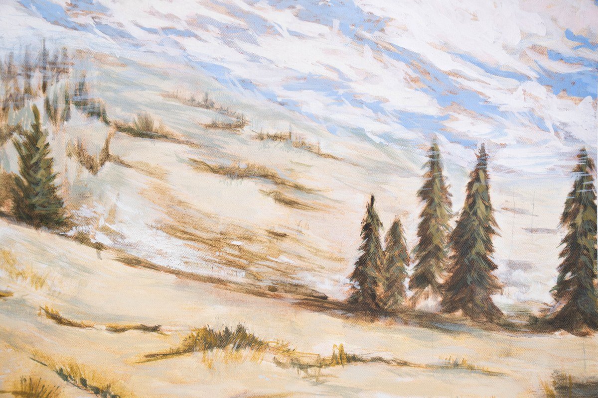 Détail neige et sapins