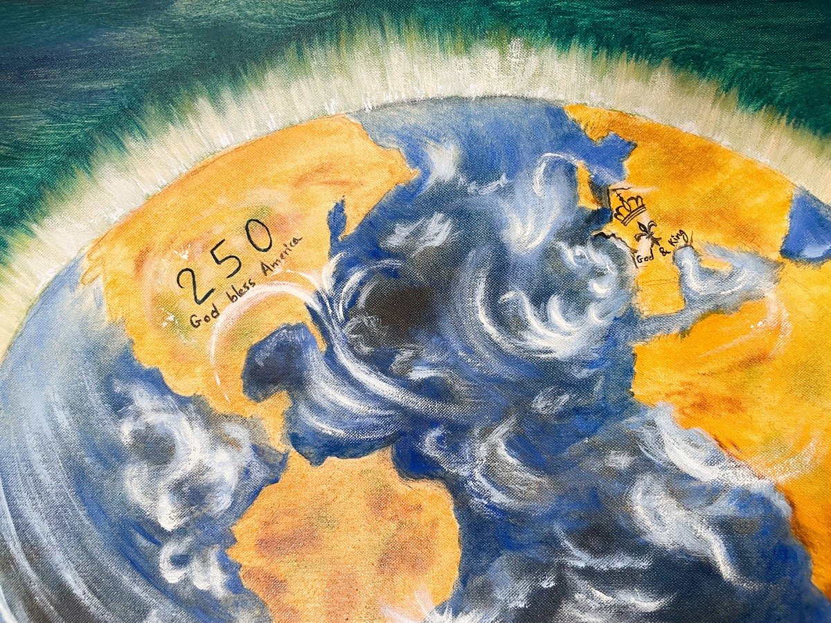 Détail globe — 250 God bless America